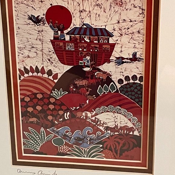 Amos Amit 1984 Noah's Ark Framed Picture - Picture 4 of 11